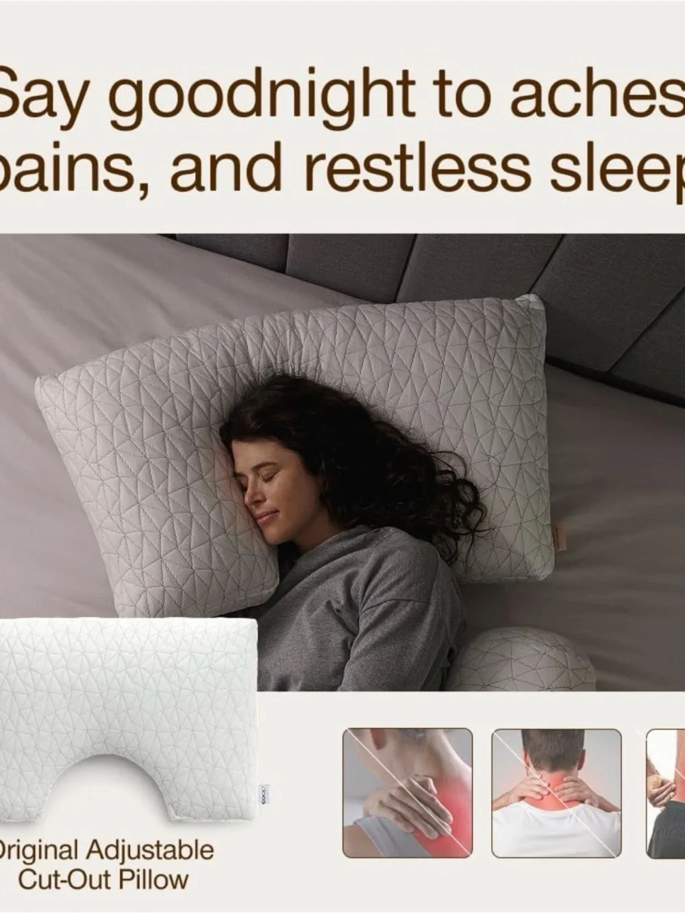 Coop Sleep Goods The Original Cut-Out Pillow Queen Size Memory Foam Adjustable
